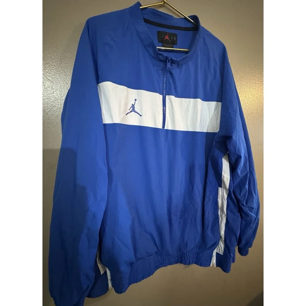 Nike Jordan Team Woven Long Sleeve Pullover Jacket Royal Blue Sz XXL